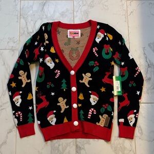 NWT Tipsy Elves Festive Black and Red Cardigan